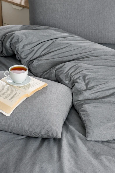 Tek Kişilik Düz Nevresim Takımı Lastikli Çarşaf ve 1 adet Yastık kılıflı - 2