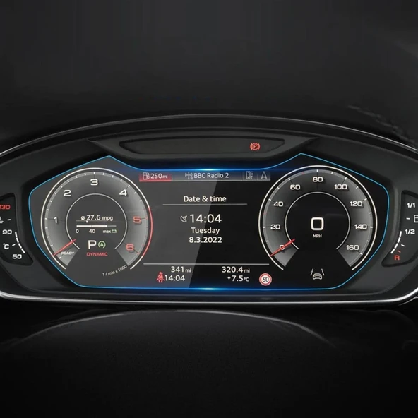 Audi A8 2023-2024 Model Direksiyon Arkası Gösterge Panel Uyumlu 9H Nano Ekran Koruyucu