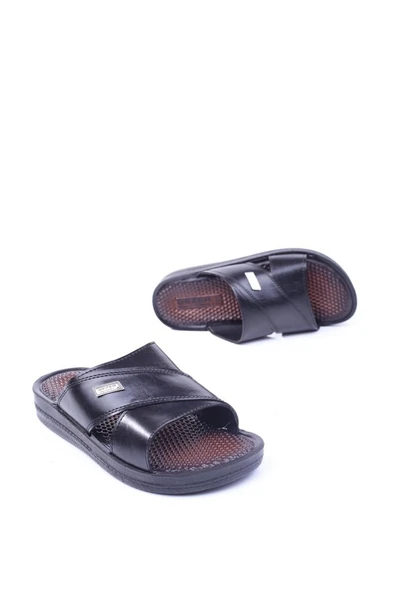 Gezer 10454-25 Deri Anatomil Çapraz Bant Erkek Terlik
