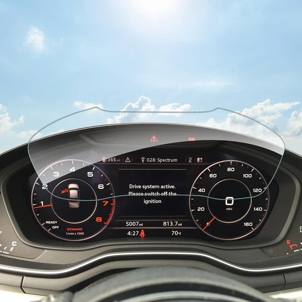 Audi Q7 2019-2024 Model Direksiyon Arkası Gösterge Panel Uyumlu 9H Nano Ekran Koruyucu ürün görseli 1