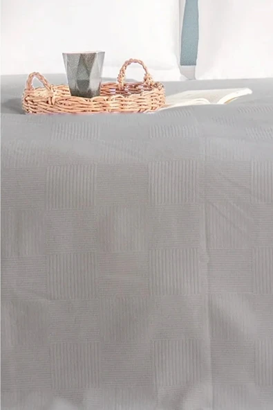 Çift Kişilik Gri Dama Desenli Pike. Damalı Otel Pikesi 200 X 230 - 2