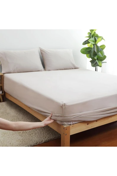 Düz Pamuk Saten Lastikli Çarşaf Seti (3 Farklı Ebat) - 2