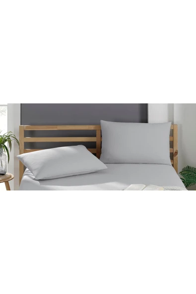 2 Adet Pamuklu Yastık Kılıfı 50 X 70 Cm Gri