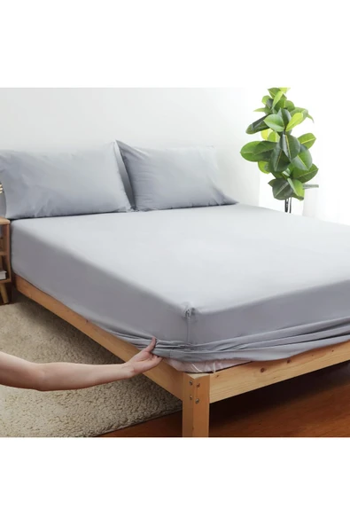 Düz Pamuk Saten Lastikli Çarşaf Seti (3 Farklı Ebat) - 3
