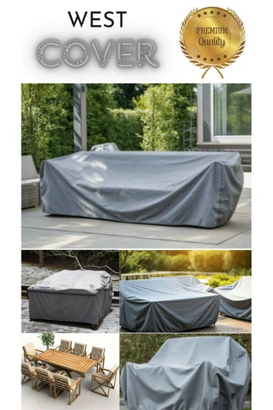 Bahçe Mobilyası Koruma Örtüsü Brandası Premium Kalite 260x100cm Gri - 2