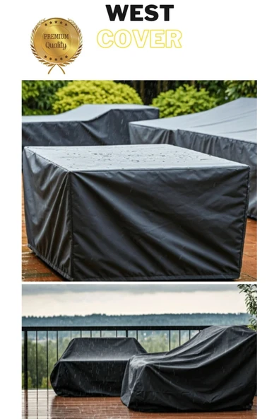 Bahçe Mobilyası Koruma Örtüsü Brandası Premium Kalite 200x160cm Siyah