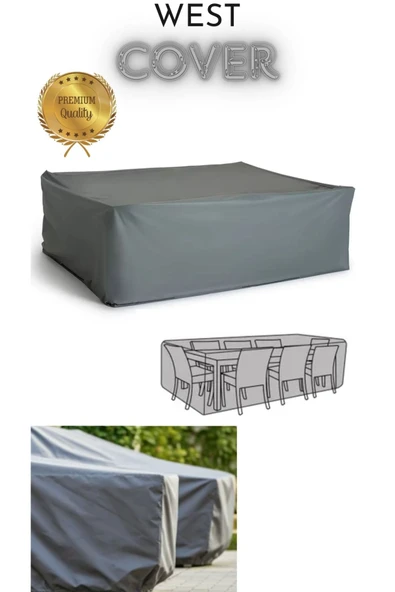 Bahçe Mobilyası Koruma Örtüsü Brandası Premium Kalite 160x100cm Gri