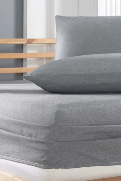 Pamuklu Ranforce Kumaş Lastikli Fitted Yastıklı Çarşaf Seti (Tüm Ebatlar) - Resim 2