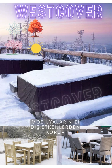 Bahçe Mobilyası Koruma Örtüsü Brandası Premium Kalite 260x100cm Siyah - 5