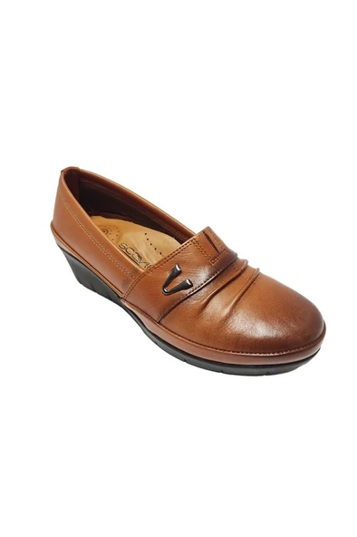 Scavia 244-25 Hakiki Deri Dolgu Topuk Anatomik Kadın Ayakkabı - 4