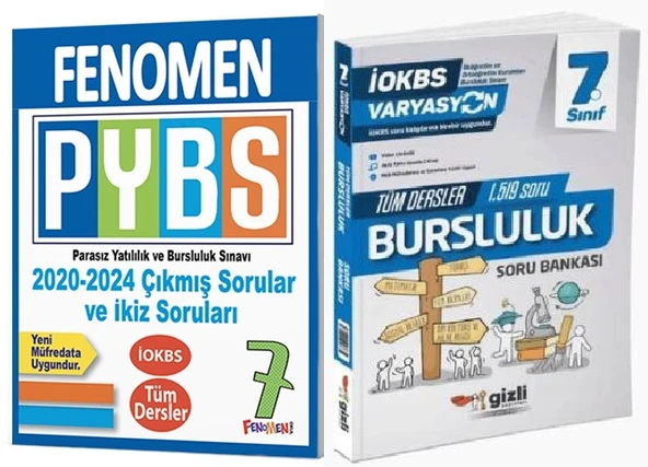Gizli Yayınları 2025 7. Sınıf Bursluluk Tüm Dersler Soru + Fenomen Çıkmış Ve İkiz Sorular Seti 2 Kitap