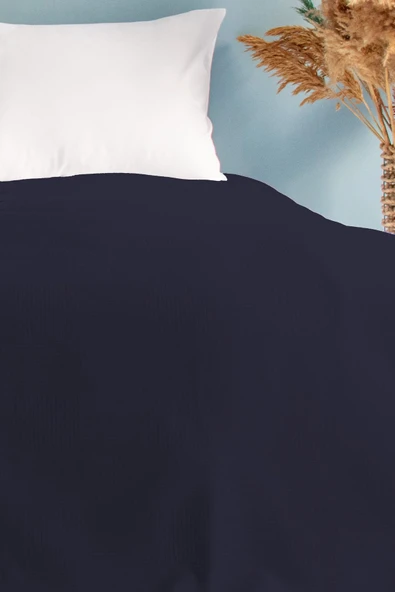 Tek Kişilik Lacivert Dama Desenli Pike. Damalı Otel Pikesi 160x230 - 2