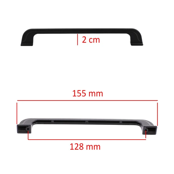 10 Adet Alperen Düz Mobilya Mutfak Dolabı Çekmece Dolap Kulpu 128 MM-12.8 CM Kulbu Siyah Metal Kulp - 2