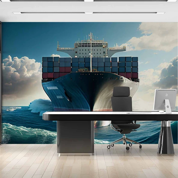 Gemi Konteyner Deniz Duvar Kağıdı - Resim 2