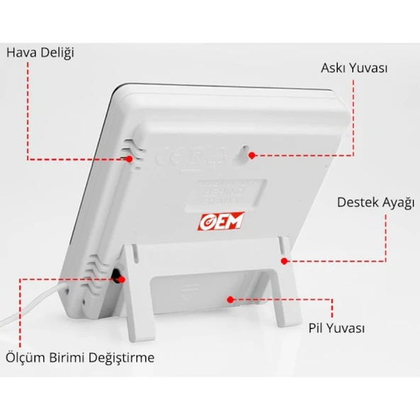 OEM H220 İç Ortam Sıcaklık ve Nem, Dış Ortam Sıcaklık Ölçer - 4