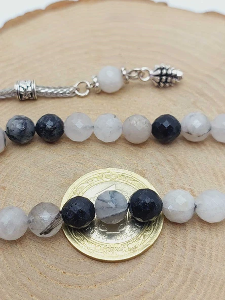 Beril (Rutil Kuvars) Taşı Üst Segment Faset Kesim 33lük Tesbih 8mm (36515) - Resim 4