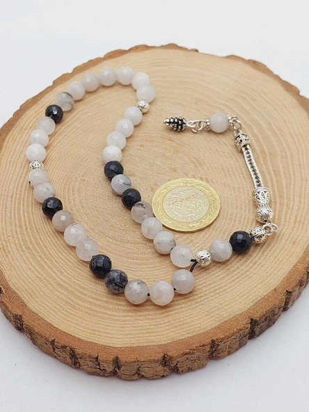 Beril (Rutil Kuvars) Taşı Üst Segment Faset Kesim 33lük Tesbih 8mm (36515) - Resim 6