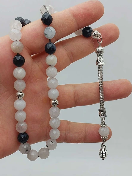 Beril (Rutil Kuvars) Taşı Üst Segment Faset Kesim 33lük Tesbih 8mm (36515) - Resim 2