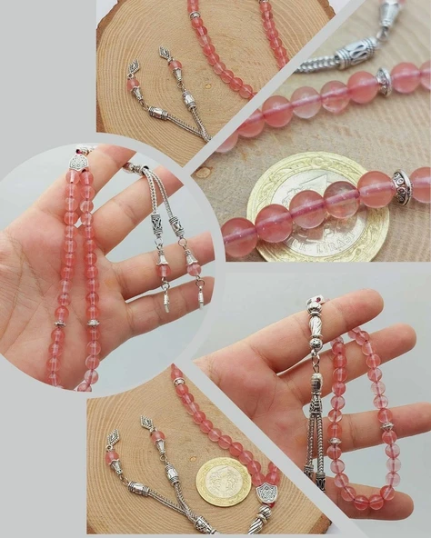 Gül Kuvars Taşı 33lük Tesbih 6mm (51362) ürün görseli