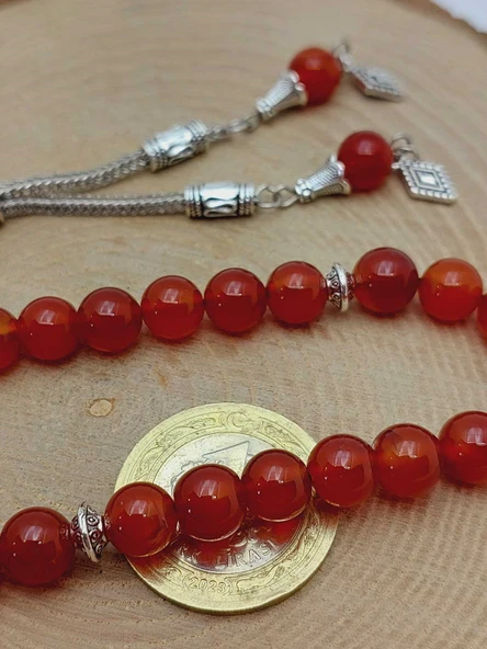 Yemen Akik Taşı Tesbih 33Lük 8mm (55998) - Resim 4