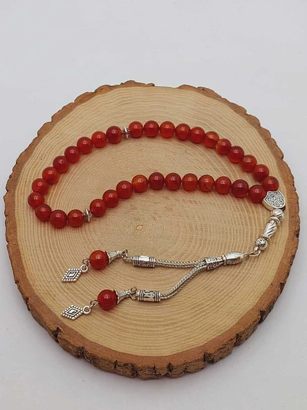 Yemen Akik Taşı Tesbih 33Lük 8mm (55998) - Resim 3