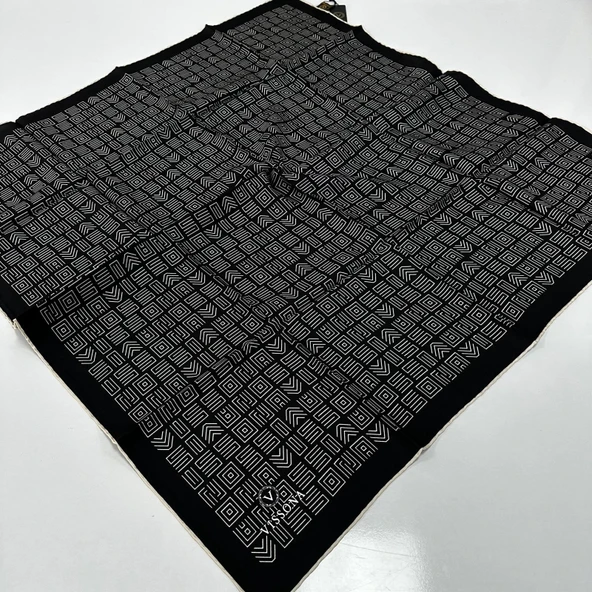 Vissona Siyah Twill İpek Eşarp IPK6401