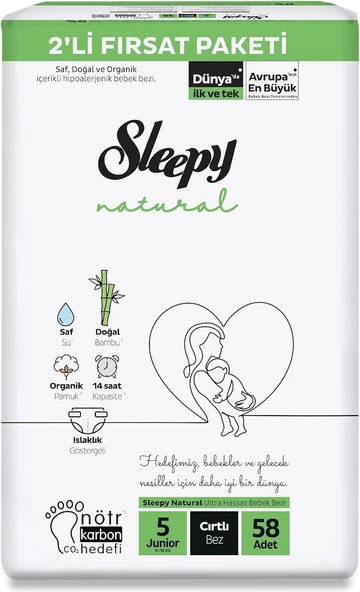 Sleepy Natural 5 Numara Junior 58'li Bebek Bezi
