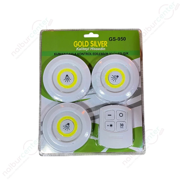 Gold Silver GS-950 Kumandalı 3'Lü Işık