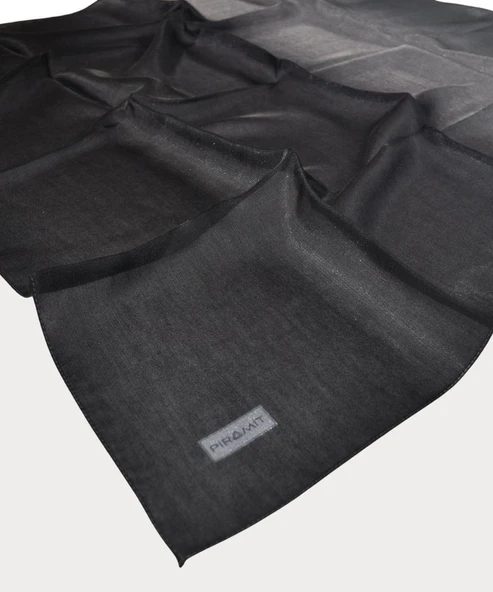 Piramit Kehribar Eşarp Siyah-Gri LTP0101 - 2