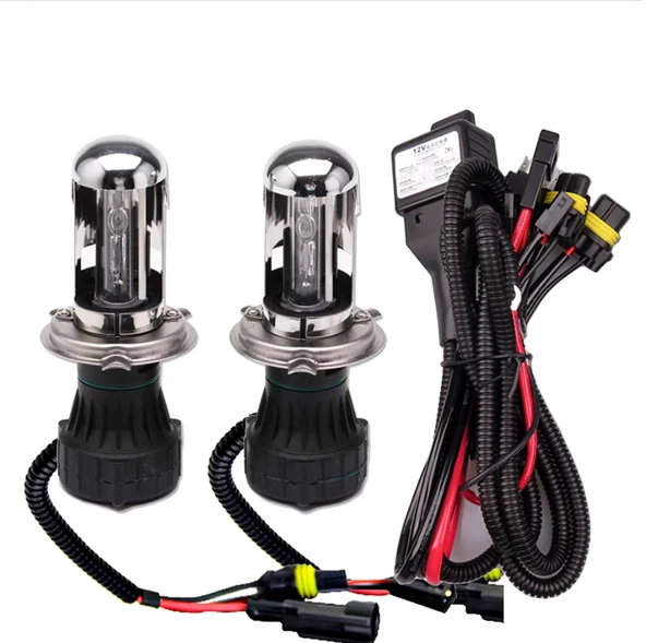 H4 8000K Xenon Ampul 2 Adet + Tesisat Kablosu