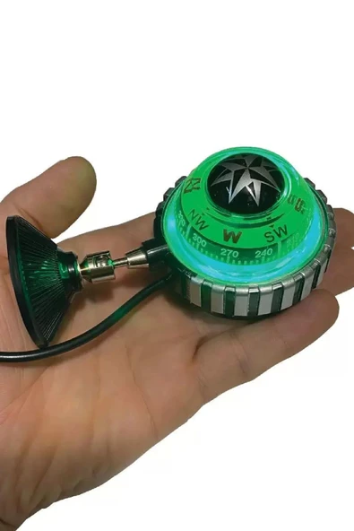 ASTRALED  4 Adet Araba Içi Torpido Üstü Vantuzlu Elektrikli Yeşil Işıklı Pusula Göstergesi - Resim 4