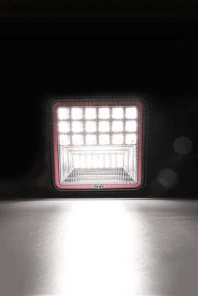 ASTRALED  Off Road 12-24 Volt Kare Sis Farı DRL KIRMIZI 4 inç 126 W Oto Çalışma Lambası - 3