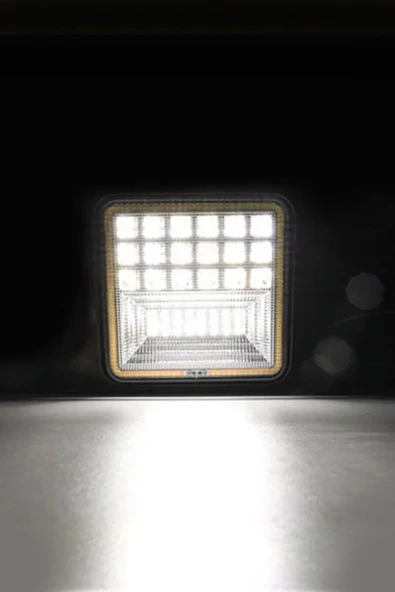 ASTRALED  126W 12-24 Volt Kare Sis Farı DRL Sarı Oto Çalışma Lambası ATV Kamyon Tır Traktör Offroad - Resim 4