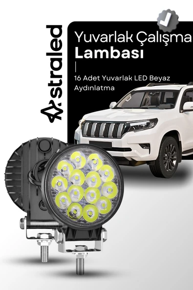 ASTRALED  72W 12-24 Volt Yuvarlak Spot Far Oto Çalışma Lambası ATV Kamyon Tır Traktör Offroad - 1