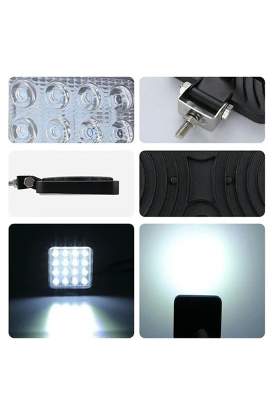 ASTRALED  12-24V 16 LED 2 Adet Offroad ATV Kamyon Tır Traktör İş Makinesi - 5