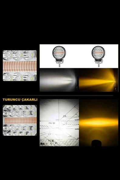 ASTRALED  Off Road Drl Gündüz Led Yuvarlak Çalışma Lambası Traktör Tekne Tır Kamyon Atv Spot Sis Farı - 4