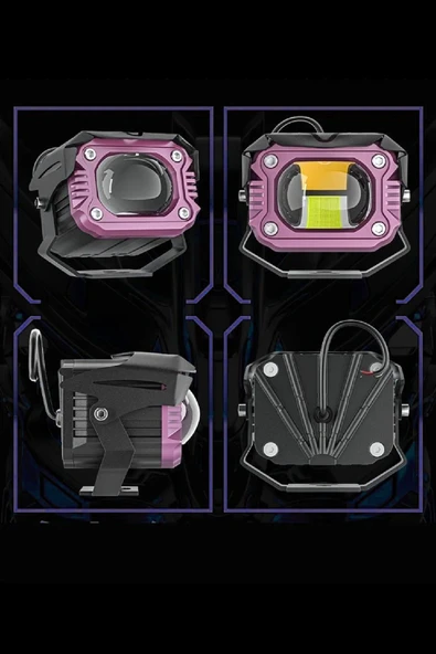 ASTRALED  Motosiklet Modlu Lazer Led Sis Farı 2 ADET Çift Renk Beyaz Sarı Ultra Güçlü Sis Farı - Resim 5