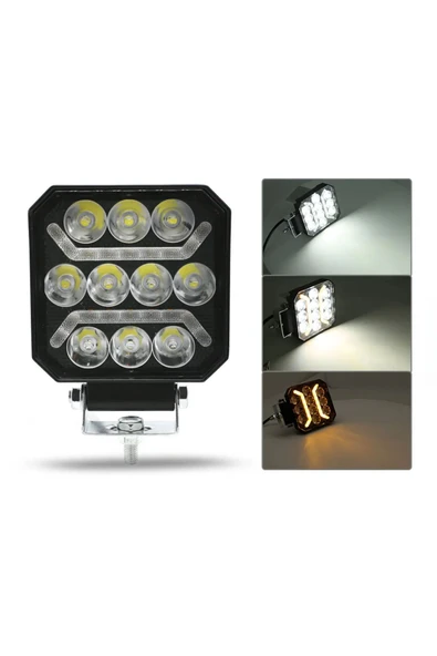 ASTRALED  Oto Çalışma Lambası 4 inç 12-24V DRL Sarı 2 Mod Flash Traktör Tır Kamyon Tekne Projektör Sis Farı - 2