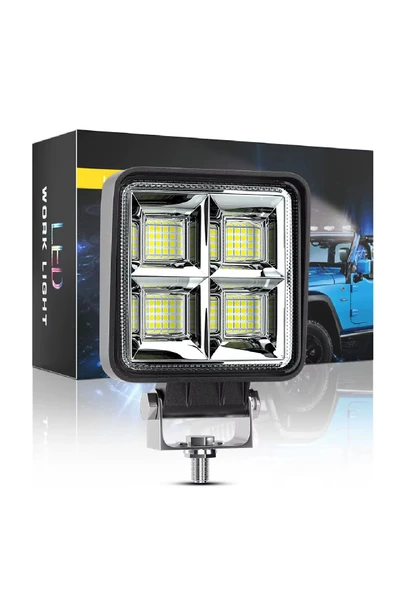 ASTRALED  144W 12-24 Volt Kare Spot Far Oto Çalışma Lambası ATV Kamyon Tır Traktör Offroad - 2
