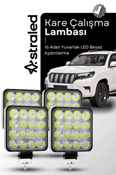 ASTRALED  12-24V 16 LED 4 Adet Offroad ATV Kamyon Tır Traktör İş Makinesi