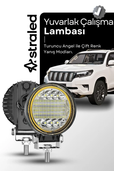 ASTRALED  72W 12-24 Volt Yuvarlak Angel Spot Far Oto Çalışma Lambası ATV Kamyon Tır Traktör Offroad