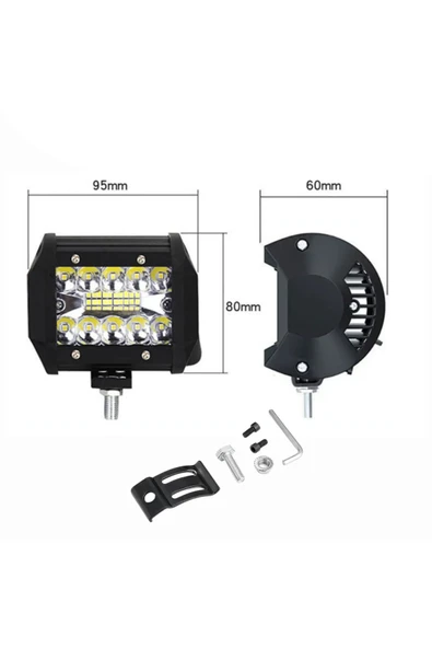 ASTRALED  60Watt Çalışma Lambası Kamyon Sis Farı Motosiklet Off-Road LED Lamba - 5