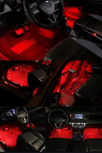 ASTRALED  Çakmaklık Girişli RGB Ayak Altı Led Sese Duyarlı Led Müziğe Duyarlı 12 Led - 5