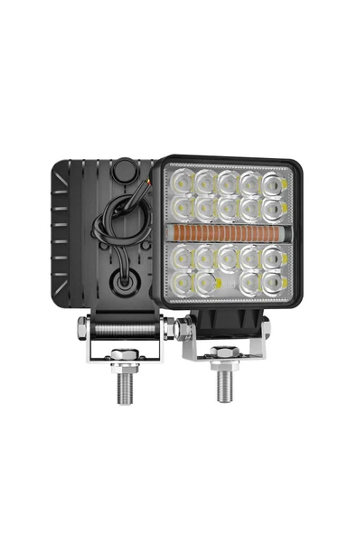 ASTRALED  120W 12-24 Volt Kare Sis Farı DRL Turuncu Oto Çalışma Lambası ATV Kamyon Tır Traktör Offroad - 3
