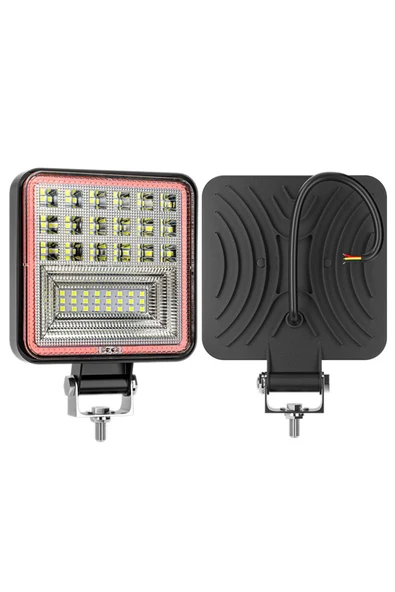 ASTRALED  Off Road 12-24 Volt Kare Sis Farı DRL KIRMIZI 4 inç 126 W Oto Çalışma Lambası - 4