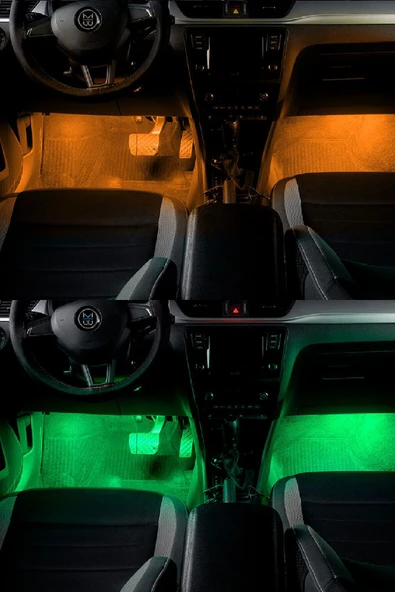 ASTRALED  Çakmaklık Girişli RGB Ayak Altı Led Sese Duyarlı Led Müziğe Duyarlı 12 Led - 4