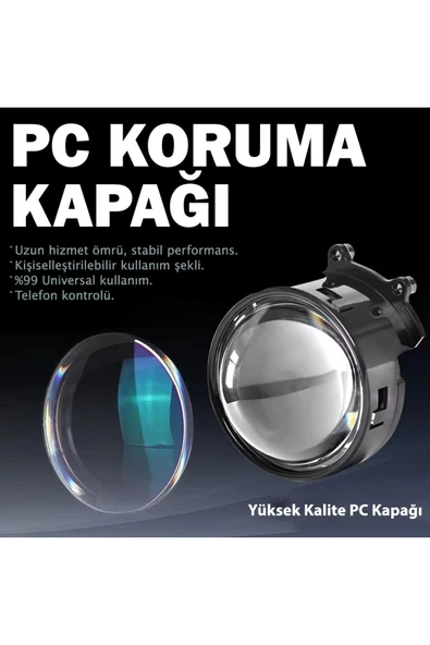 ASTRALED  Otomobil Motosiklet Far Lensi Animasyonlu Göz Hareketli Wifi 3 Inch Ambiyans Aydınlatma 2 Adet - 3