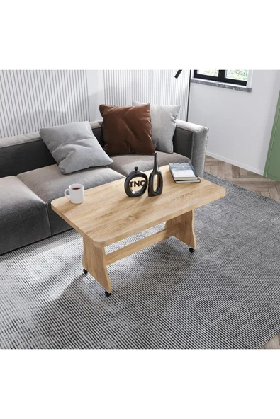 AYSİMAHOME Masa tekerlekli orta sehpa zigon yemek masası - 5