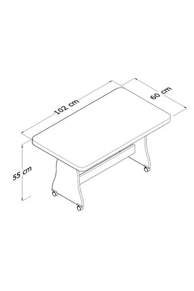 AYSİMAHOME Masa tekerlekli orta sehpa zigon yemek masası - 6