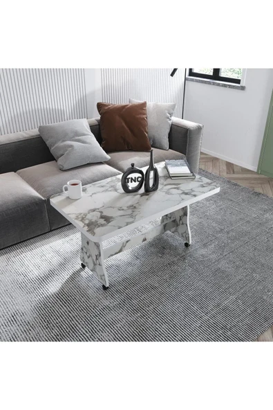 AYSİMAHOME Masa tekerlekli orta sehpa zigon yemek masası - 4